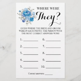 彼らはどこにいた? 青い花のゲームカード チラシ