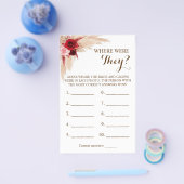 彼らはどこに？パンパスグラスゲームカード チラシ (シングル)