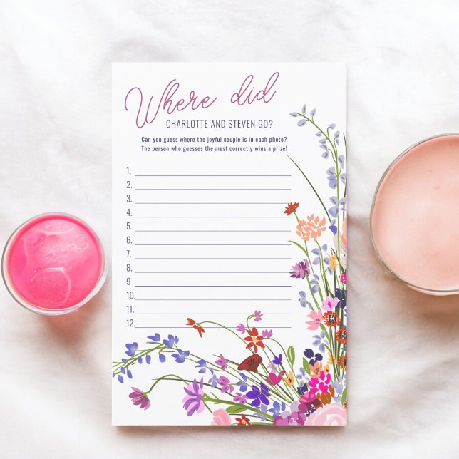 彼らはどこへ野生の花ブライダルシャワーゲーム (Where did they go wild flowers bridal shower game)