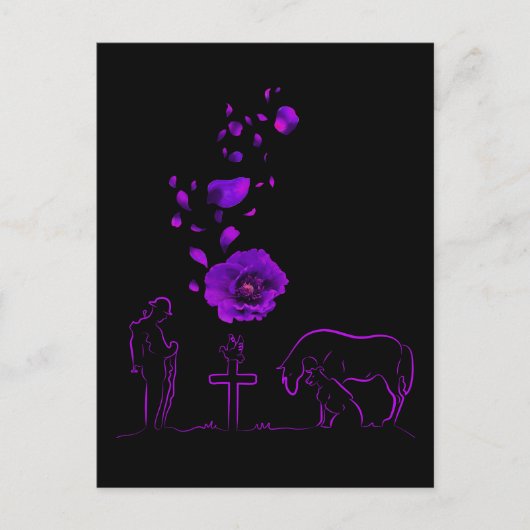 彼らはまた、紫色のポピーの記憶を提供した動物 ポストカード (正面)