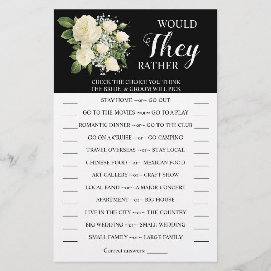 彼らはむしろカップルのシャワーゲームカード チラシ (正面)