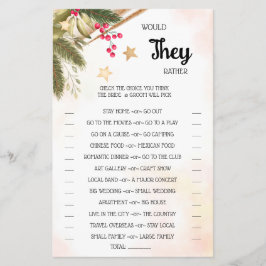 彼らはむしろクリスマスシャワーゲームカードフライヤー チラシ