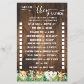 彼らはむしろサファリ素朴シャワーゲームカードだろうか チラシ (正面)