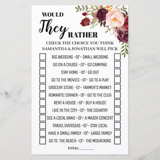 彼らはむしろマルサラの花シャワーゲーム (正面)