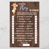 彼らはむしろ男の子のシャワーのゲームカードをカウボーイする チラシ (正面)