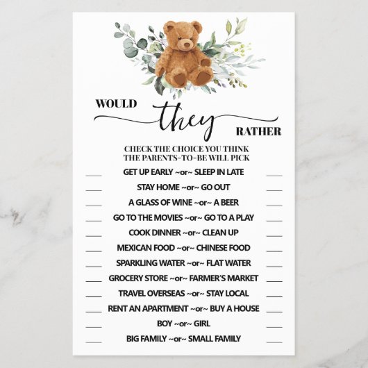 彼らはむしろ緑のシャワーのゲームカードを持つだろうか チラシ (正面)