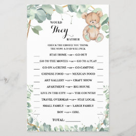 彼らはむしろ緑のシャワーのゲームカードを持つだろうか チラシ