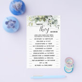 彼らはむしろ緑の赤ん坊のシャワーゲームカード チラシ (シングル)