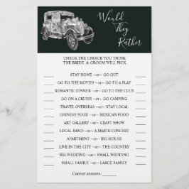 彼らはむしろ車のシャワ結婚ーゲームカードをシャワーするか チラシ