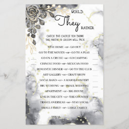 彼らはむしろ黒いバラシャワーゲームカード チラシ