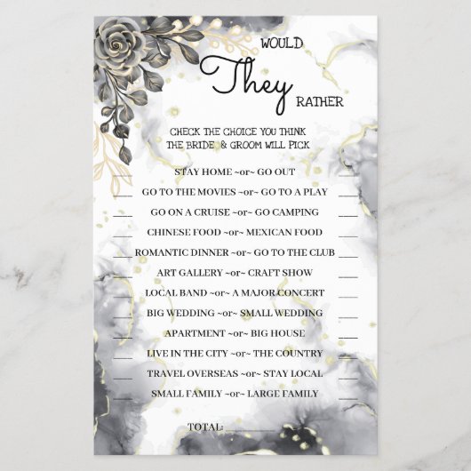 彼らはむしろ黒いバラシャワーゲームカード チラシ (正面)