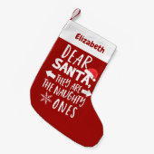 彼らはクリスマスいけなの一つおもしろいだ スモールクリスマスストッキング (正面 (吊り時))