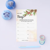 彼らはクリスマスブライダルシャワーのゲームカード チラシ (シングル)