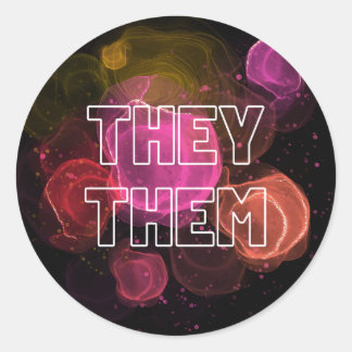 彼らはクール共有代名詞の好みに貼る ラウンドシール