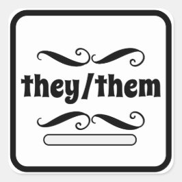 彼らはスクロール枠ファンシー正方形ステッカーで スクエアシール