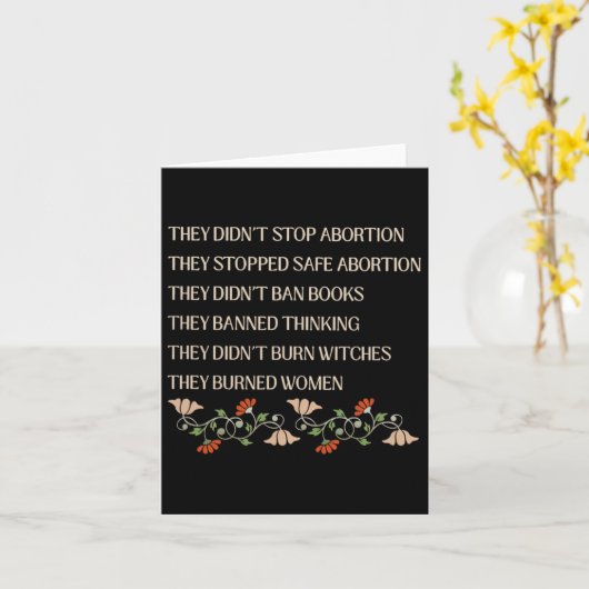 彼らはストップ安全なフェミニストでストップも中絶しなかった カード (黄色い花)