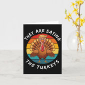 彼らはドナルドトランプを面白く食べている、七面鳥を カード (黄色い花)