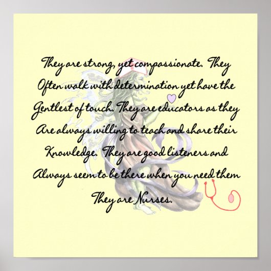 "彼らはナースである",キャンバスアートプリントナースのための詩 ポスター (正面)