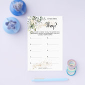 彼らはハバルブライダルシャワーのゲームカードはどこにいた チラシ (シングル)