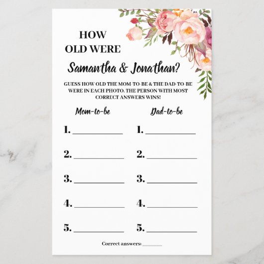 彼らはバイリンガルピンクのゲームカードをシャワーで古い チラシ (正面)