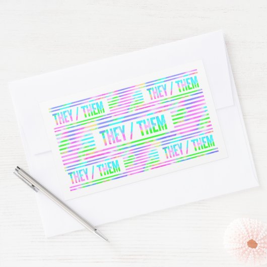 彼らはパステルの発音をストライプする 長方形シール (封筒)