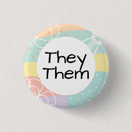 彼らはパステルドードルサークルで宣告する 缶バッジ