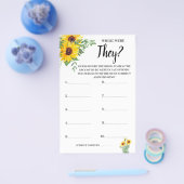 彼らはヒマワリのブライダルシャワーゲームカード チラシ (シングル)