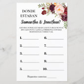 彼らはブライダルシャワー英語のゲスペインのーム (裏面)