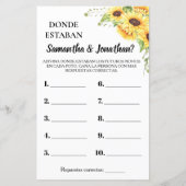 彼らはブライダルシャワー英語のゲスペインのーム (裏面)