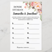 彼らはブライダルシャワー英語のゲスペインのーム (裏面)