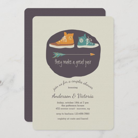 彼らはペア素晴らしシャワー招待状を作る 招待状 (正面/裏面)