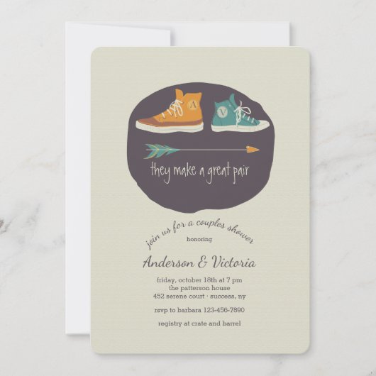 彼らはペア素晴らしシャワー招待状を作る 招待状 (正面)