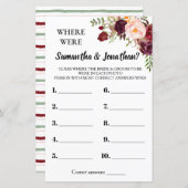 彼らはマルサラ花のブライダルシャワーゲーム (正面/裏面)