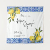 彼らはメイン絞りレモンタイルシャワー歓迎を見つけた タペストリー (正面)