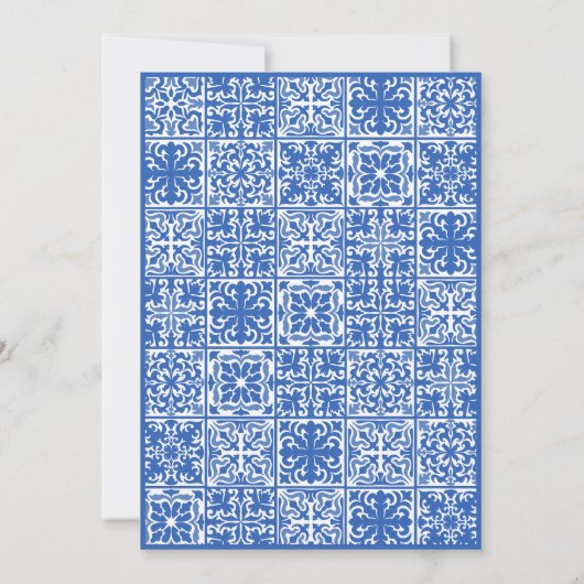 彼らはメイン絞りレモン&タイル婚約を見つけた 招待状 (裏面)