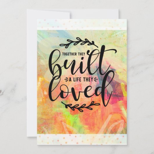 彼らは一緒に生活を築いた彼らはグリーティングカーを愛した シーズンカード (正面)