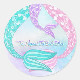 彼らは互いにステッカーのための人魚 ラウンドシール