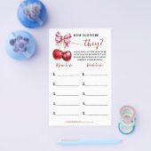 彼らは何歳だったさくらんぼ赤ちゃんシャワーゲームカード チラシ (シングル)