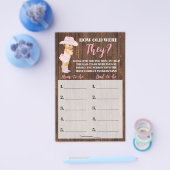 彼らは何歳だった女性のカーボーイ赤ちゃんシャワーゲームカード チラシ (シングル)