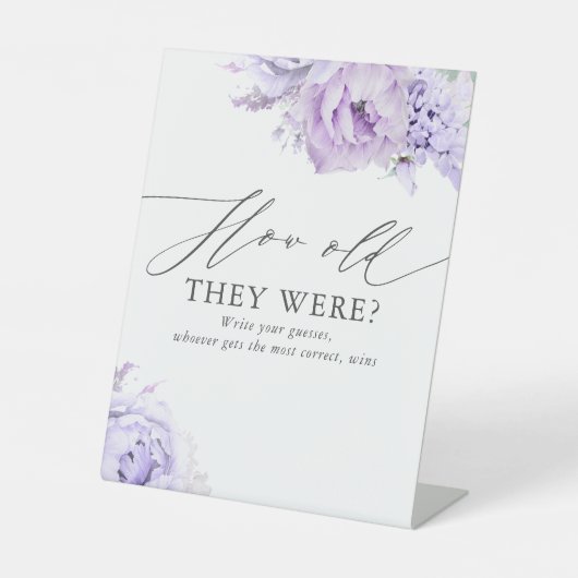 彼らは何歳だった書-あなたの推測 – 紫 台座サイン (正面)