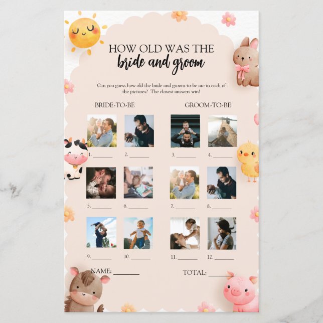 彼らは何歳で花嫁と花婿が推測ゲーム (正面)