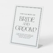 彼らは何歳のミニマルなブライダルシャワーゲーム 台座サイン (正面)
