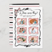 彼らは写真の手を引いた弓のブライダルゲーム 招待状 (正面/裏面)