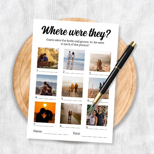 彼らは写真の推測ゲームをどこに行っていた カード