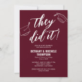 彼らは合同の卒業式を行った 招待状 (正面)