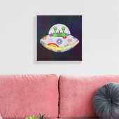 彼らは平和にやってくるUFO キャンバスプリント (インサイチュ (リビング))