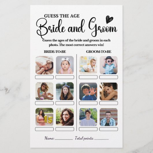 彼らは年齢のブライダルシャワーゲームを推測した (正面)