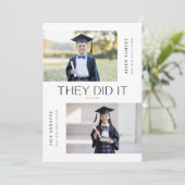 彼らは幼稚園のダブル卒業写真を撮った 招待状 (スタンド正面)