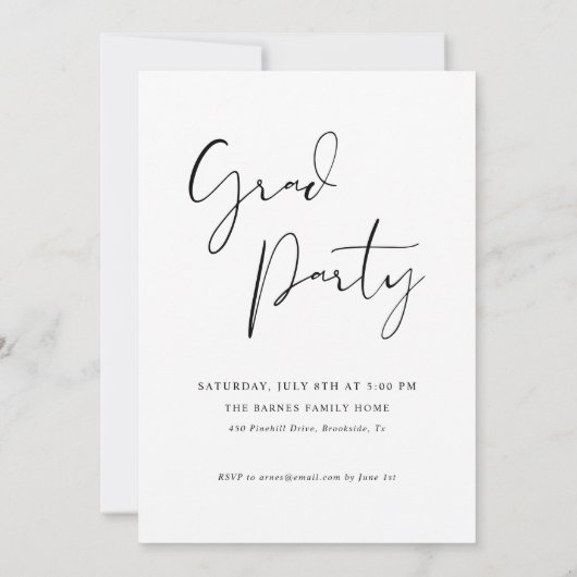 彼らは幼稚園のダブル卒業写真を撮った 招待状 (裏面)