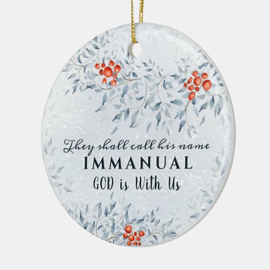 彼らは彼の名前をイマニュエル、クリスマスと呼ぶ セラミックオーナメント (左)